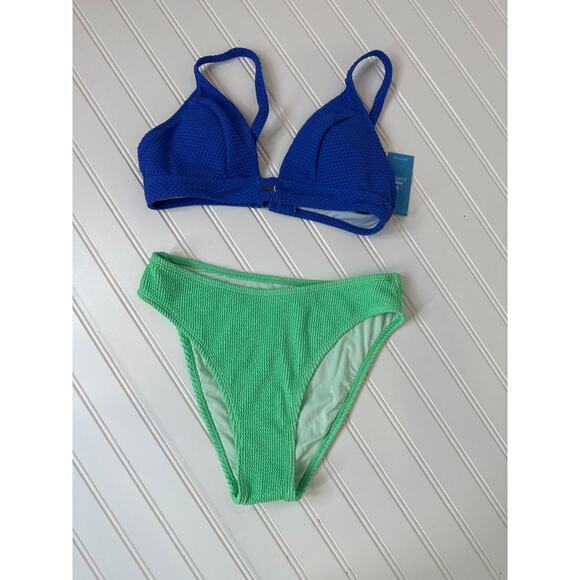 NWT Cupshe Two Piece Swimsuit Bikini Bralette Triangle High Waist BUNDLE Size S - Picture 4 of 5